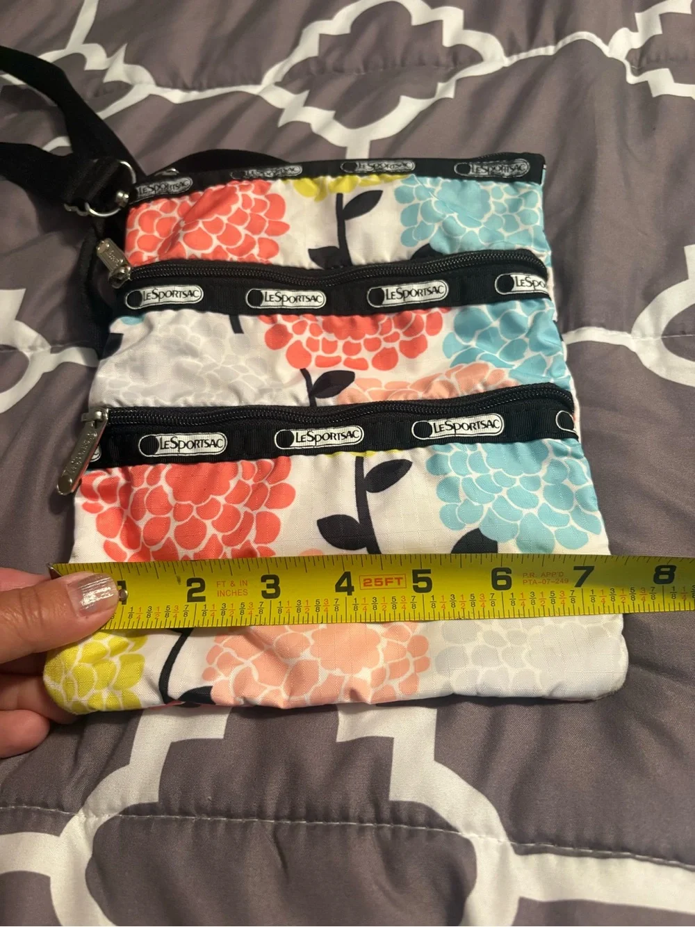 Lesportsac Floral Triple-Zip Crossbody in Orange, Blue, Yellow, Pink, Black